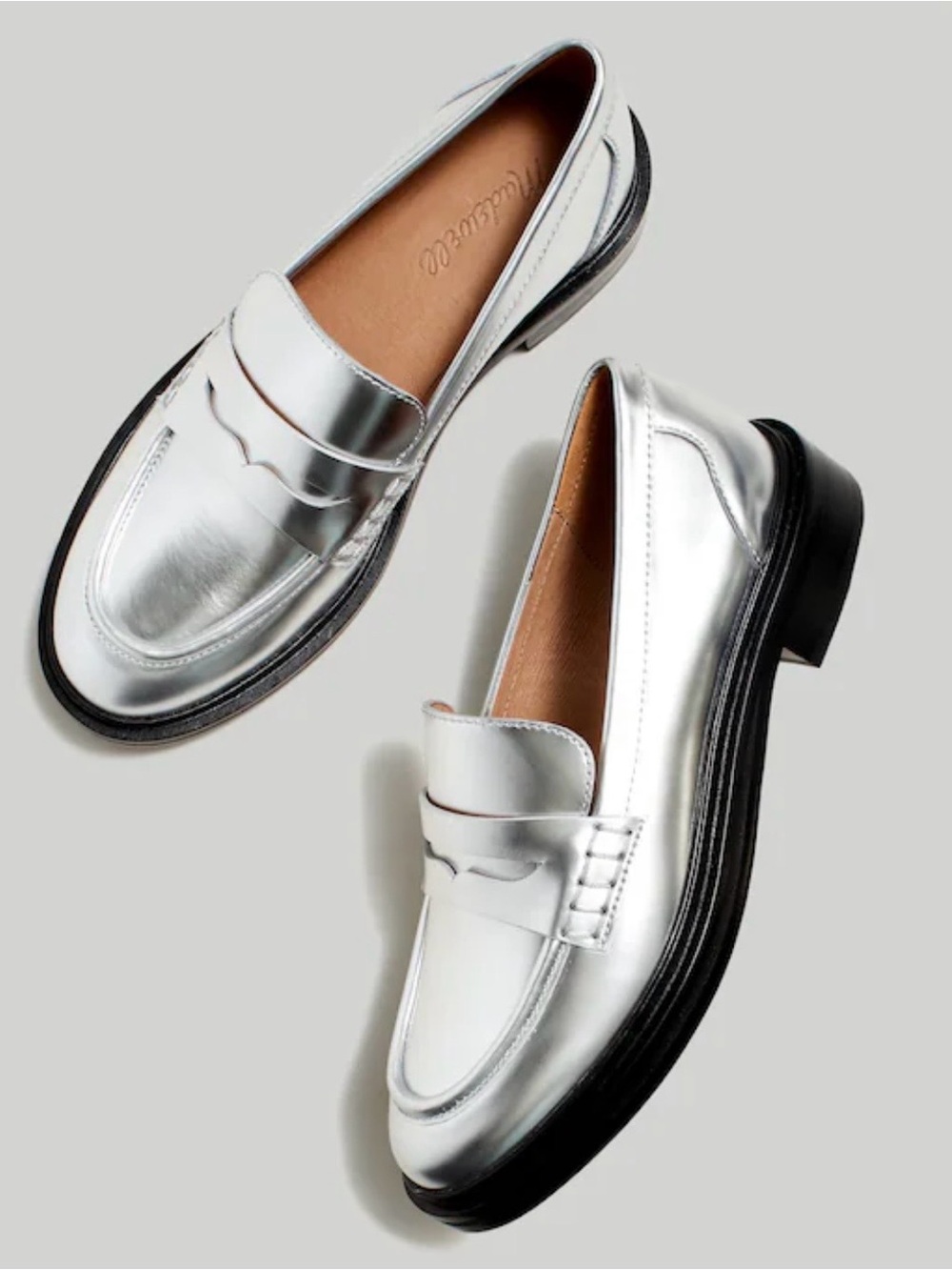 Madewell Silver Loafers
